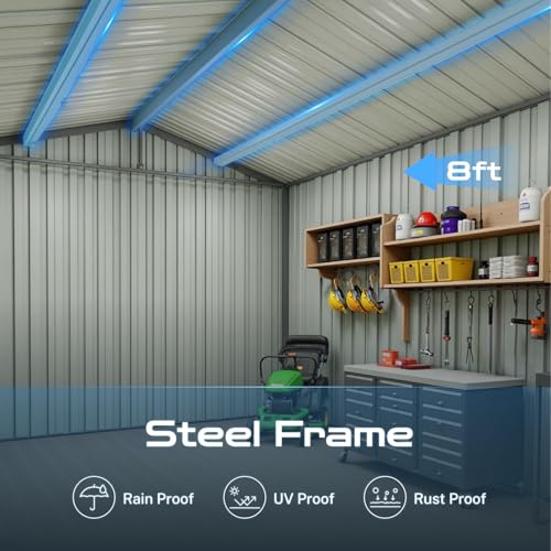 Grey Metal Outdoor Storage Shed H538380