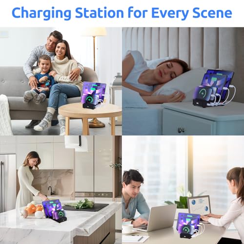 Black 4-Port Charging Station F703