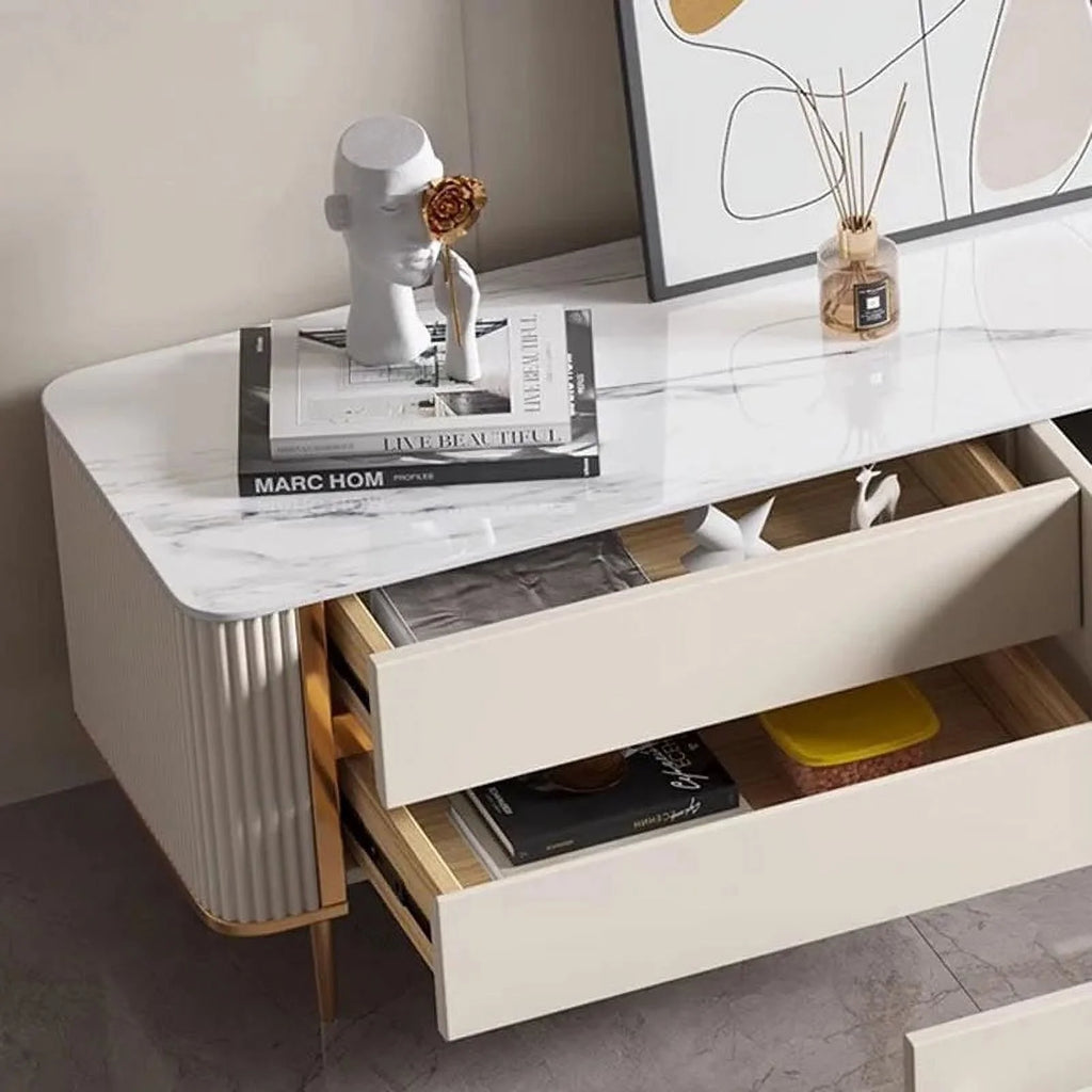White TV Stand Display Cabinet Unit Table E4628