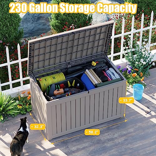 75 Gallon Waterproof Resin Deck Box with Wheels R8985