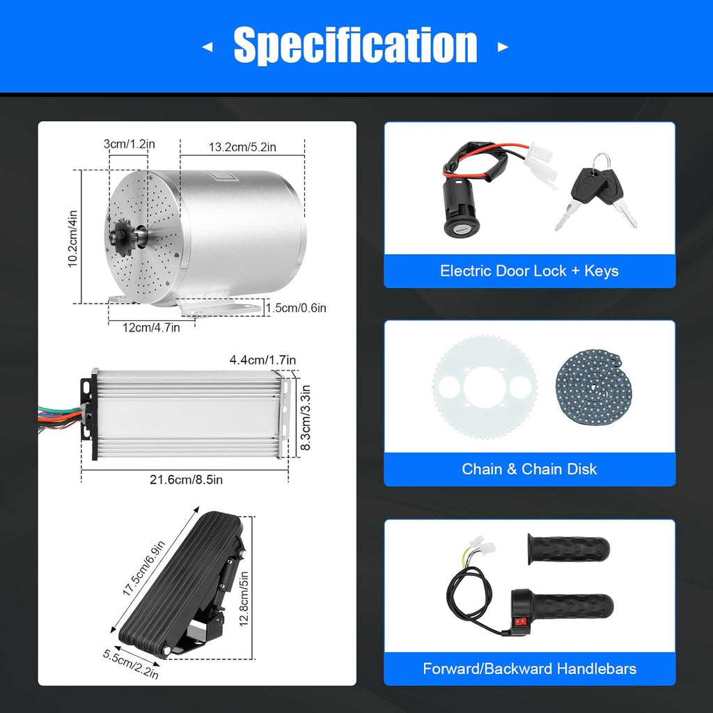 48-72V 3000W 6000RPM Brushless Motor Kit V426