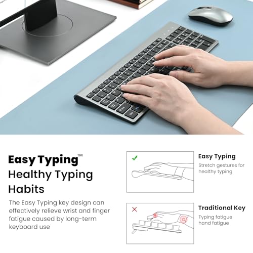 Wireless Keyboard and Mouse Combo, Compact Full Size 2.4G Ultra-Thin Blue P316244