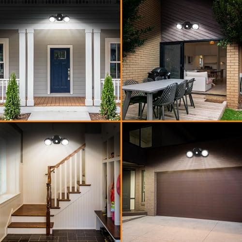 White Battery-Operated Motion Sensor LED Flood Light, 5500K Daylight, IP65 Waterproof B939