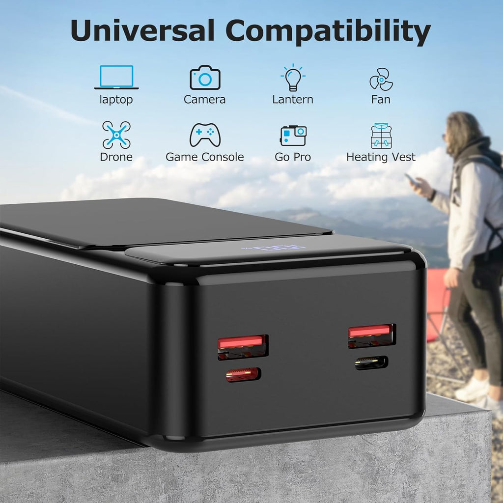 50000mAh 22.5W Fast Charging Portable Charger with USB-C 4 Outputs 2 Inputs LED Display R84285