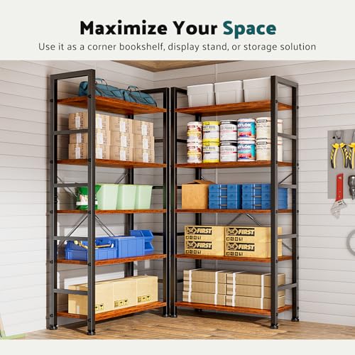 5 Tier Rustic Brown Book Shelf H3769