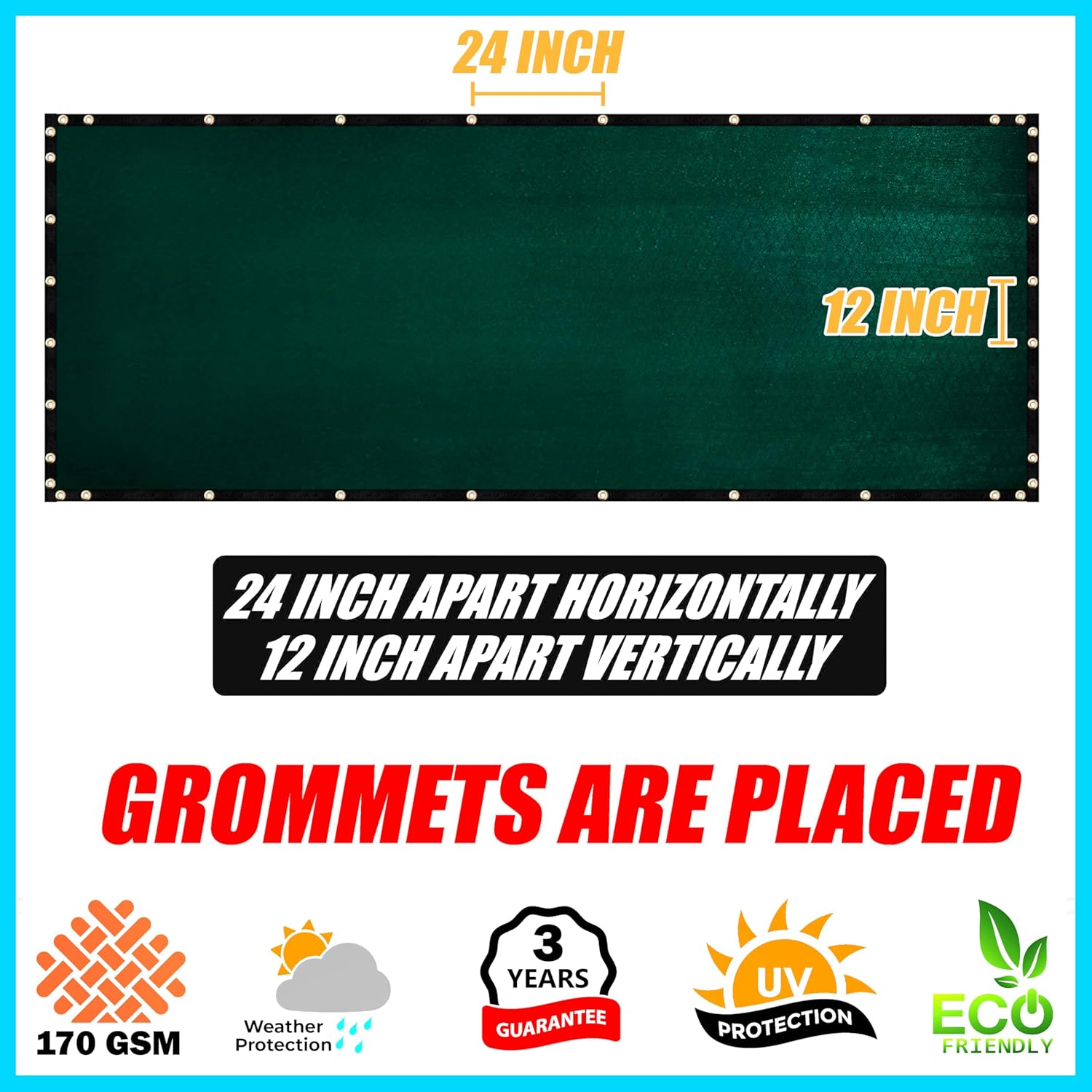 5' x 50' Green HDPE Fence Privacy Screen with Grommets Q266922