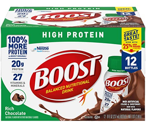 Rich Chocolate 8 FL OZ Bottles 12 CT Protein Nutritional Drink U79753