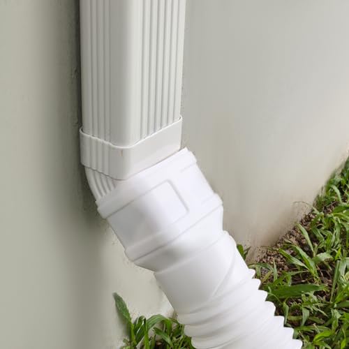 White 7ft Flexible Downspout Extender A537