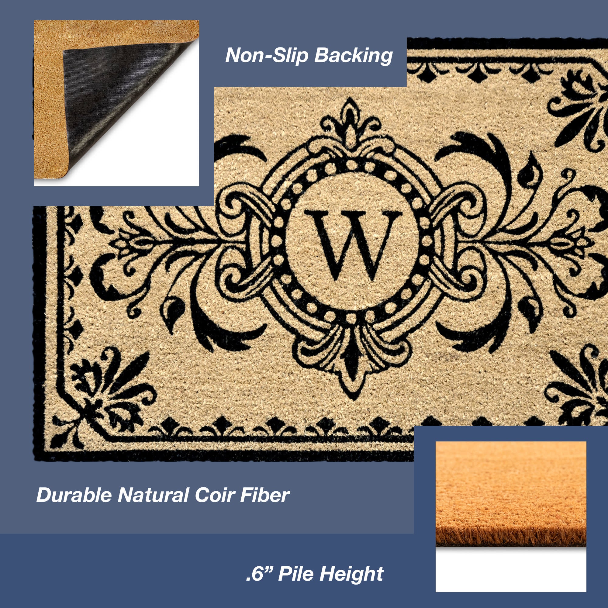 Dwell Vine Coir Doormat with Non-Slip Backing