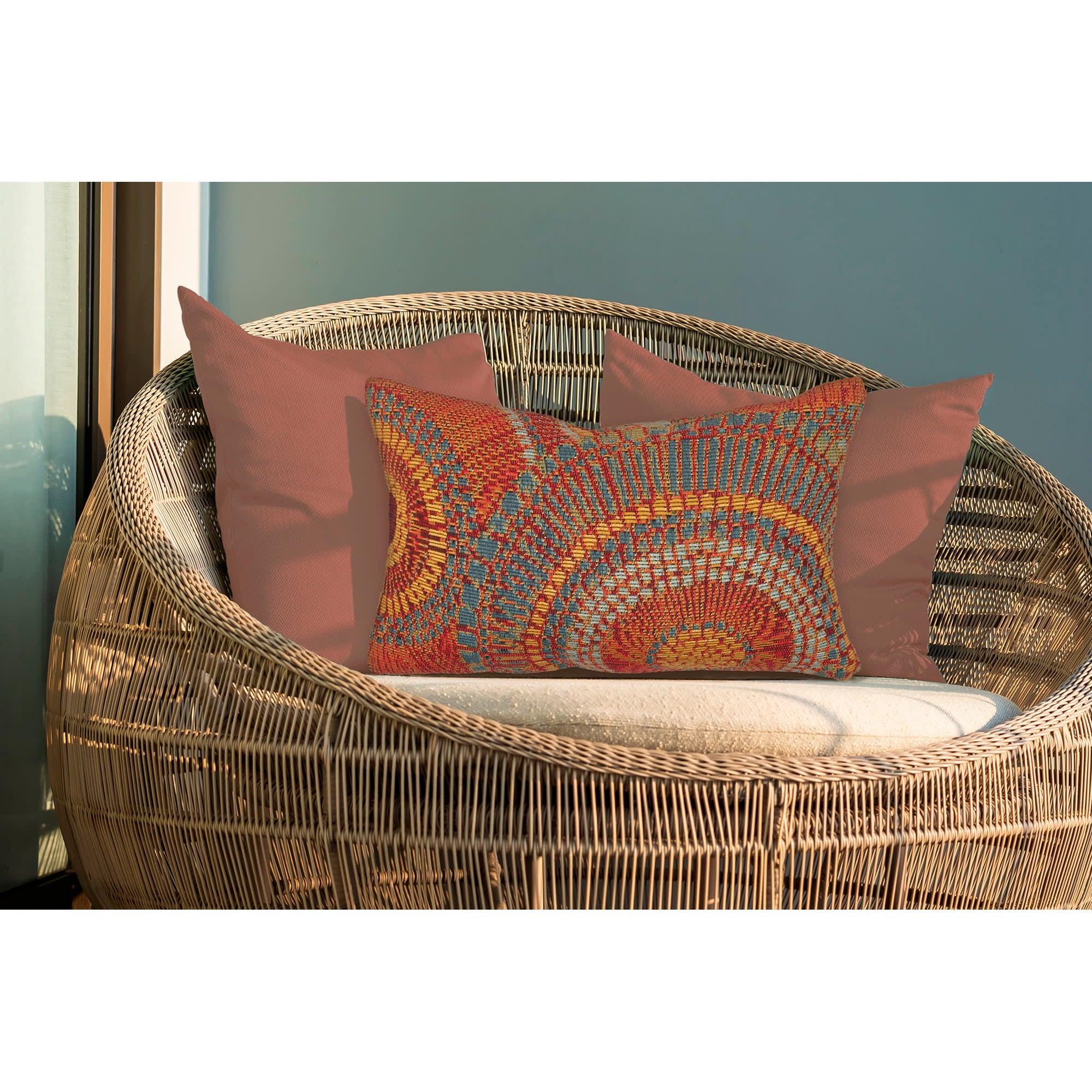 Marina Circles Indoor Outdoor Throw Pillow