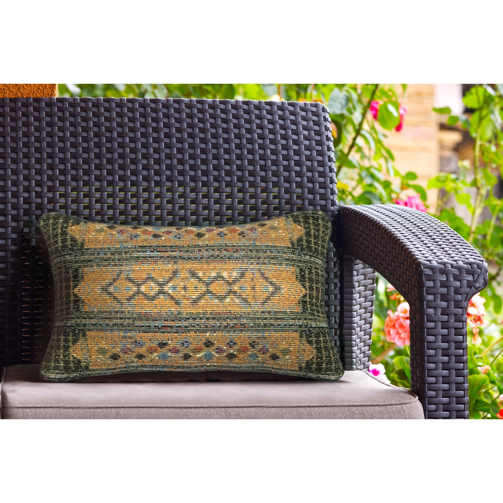 Marina Tribal Stripe Indoor Outdoor Throw Pillow