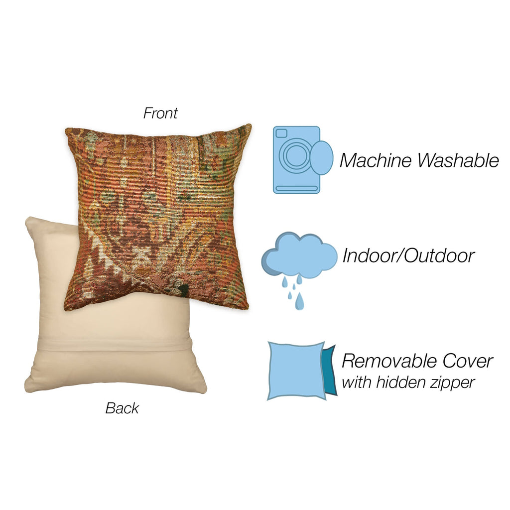 Marina Heriz Indoor Outdoor Throw Pillow