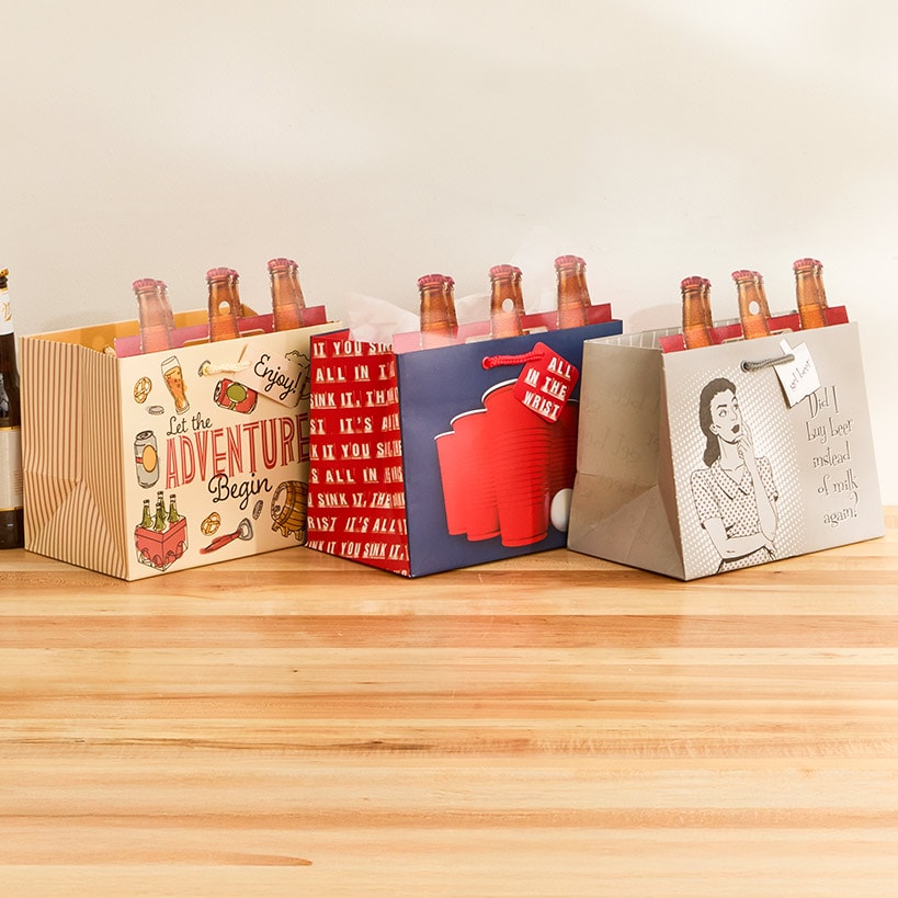 Beer Bottle Gift Bag Set - 3-Pk.