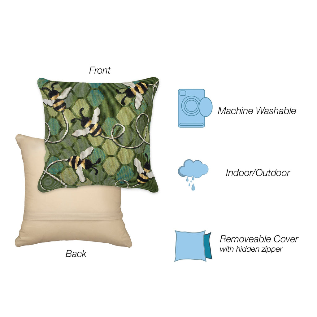 Marina Bee Free Indoor Outdoor Throw Pillow