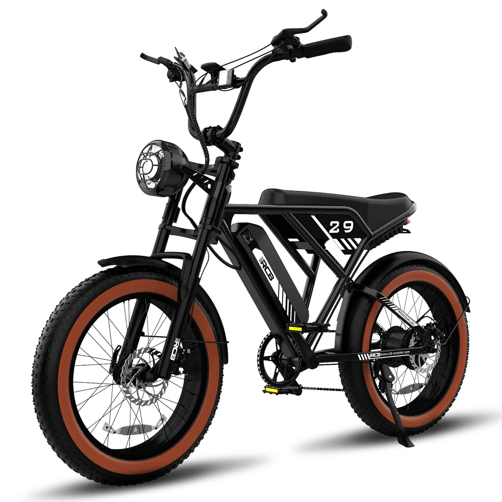 Black 20" 4.0 Fat Tire Electric Bike with 48V 15Ah Battery O791435