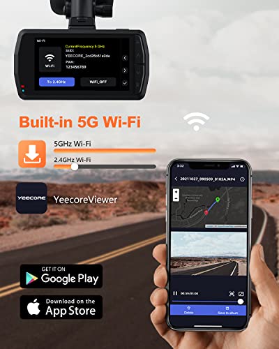 Dual Dash Cam 5G WiFi GPS, 4K+HDR 1080P Front and Rear, 3.3" Screen, Night Vision, Parking Mode, G-Sensor, Support 512GB Max C920573