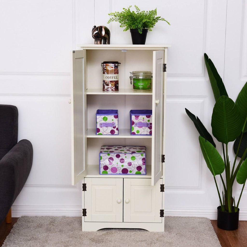 White Adjustable Shelves Storage Cabinet T111264