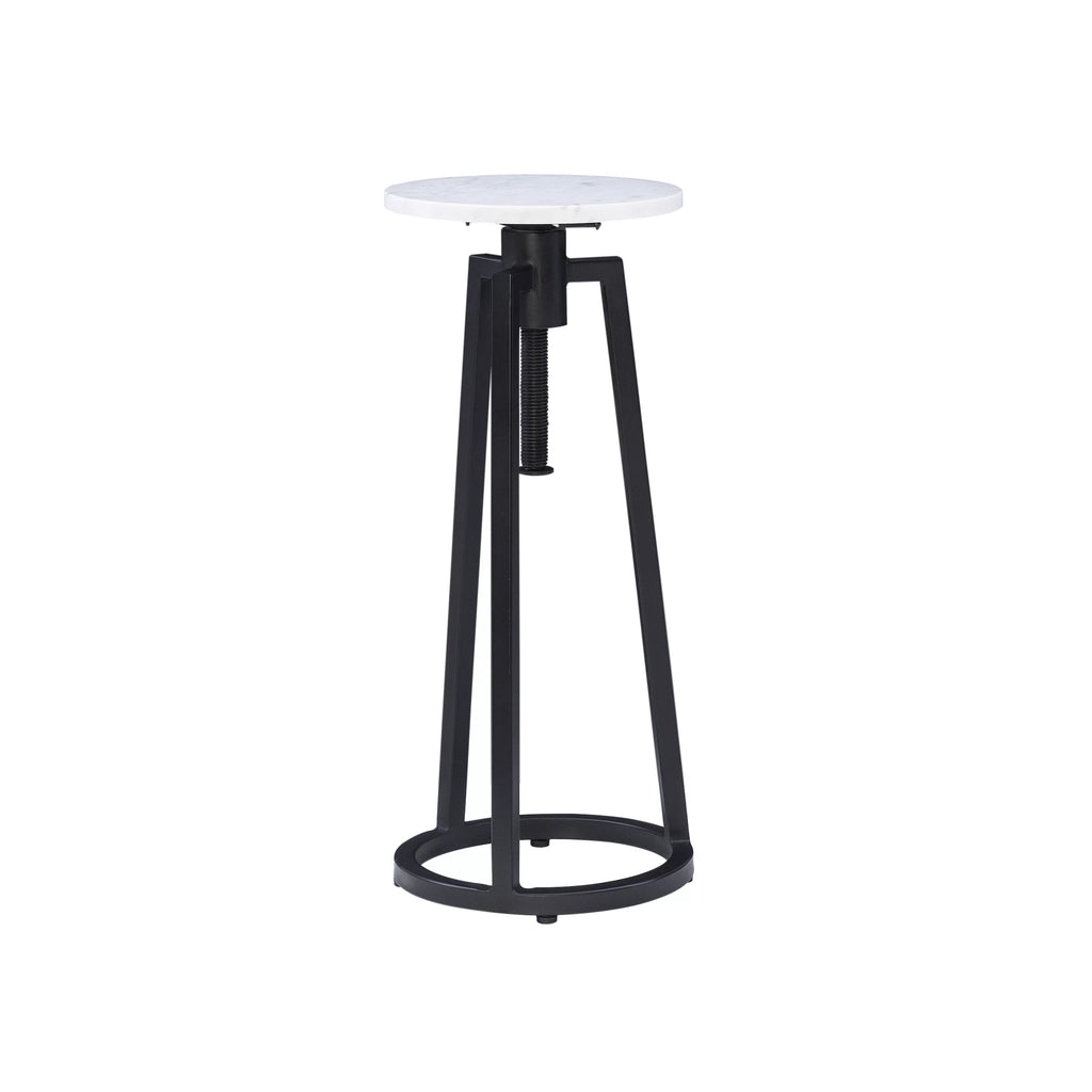 Black/White Marble Round Adjustable Height Drink Table J67196