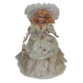 40cm Porcelain Doll with Curly Hair, Umbrella and Clothing Collectible Toy D455