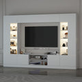 Black 94.5”W Wall Unit TV Stand with Storage B64326