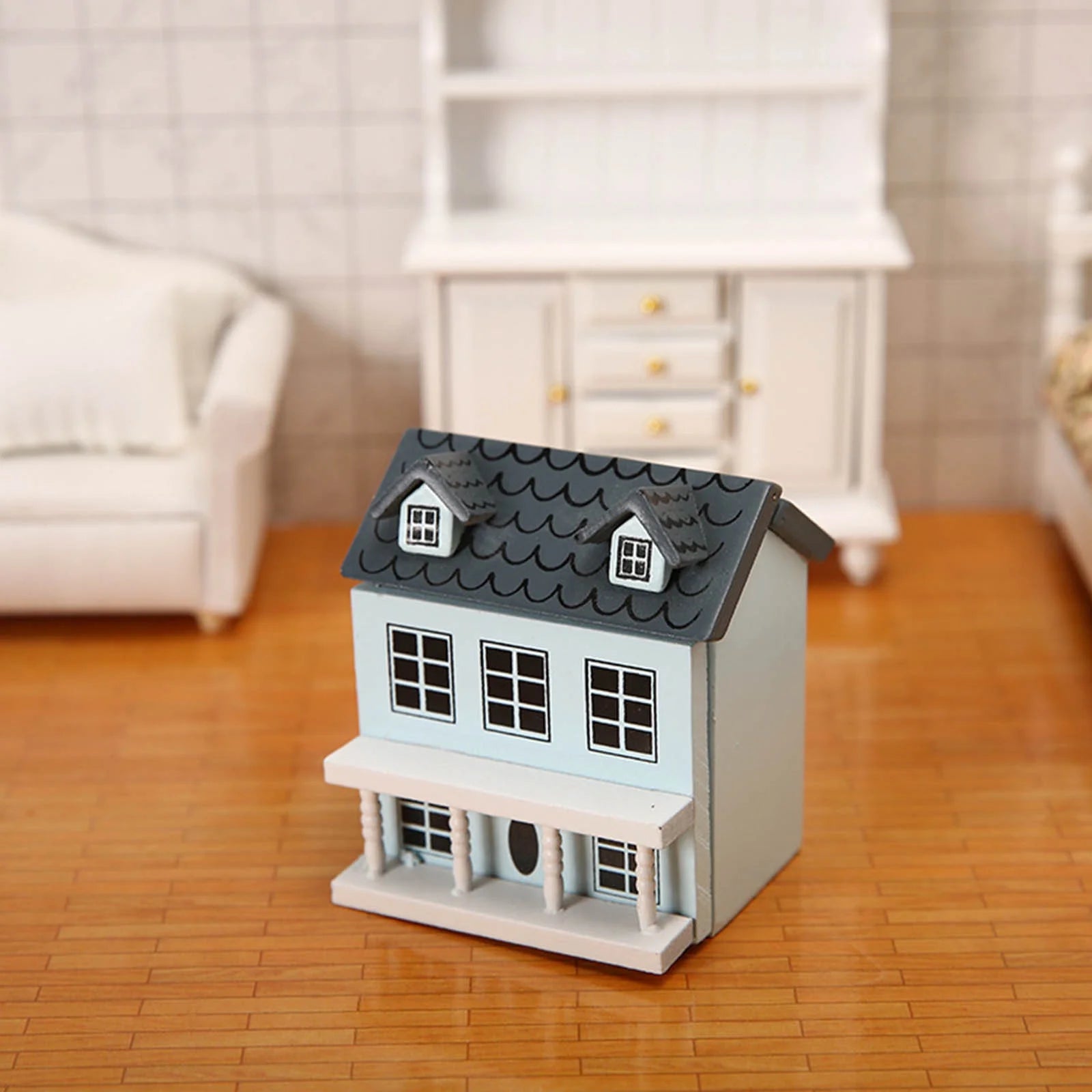 Miniature Villa Dollhouse with Kitchen Furniture Toy L15236