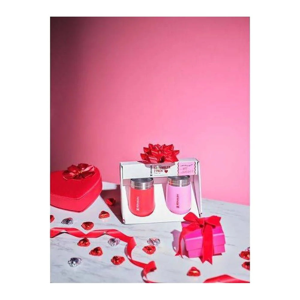 2pk 10 oz Stainless Steel Tumblers Red/Pink V856052