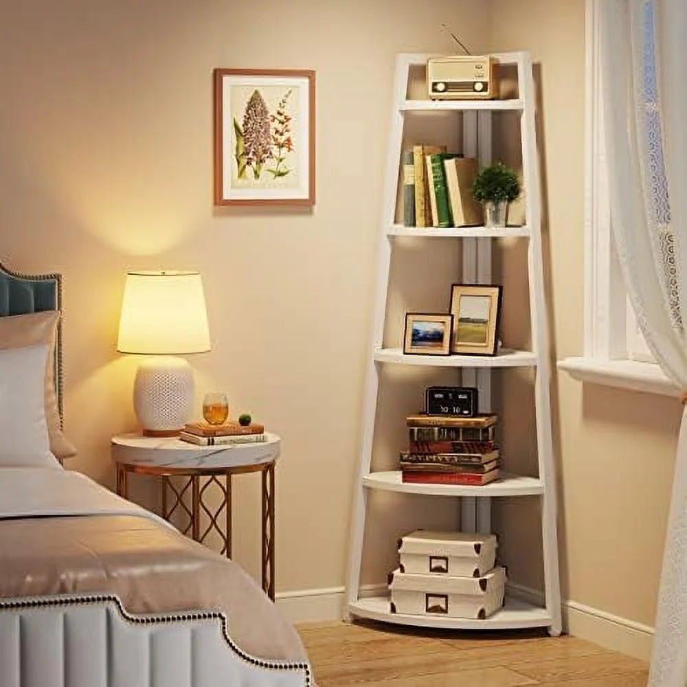 Gold 5 Tier Corner Bookshelf E455