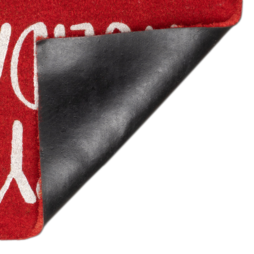 Natura Happy Holidays Holly Coir Doormat with Non-Slip Backing