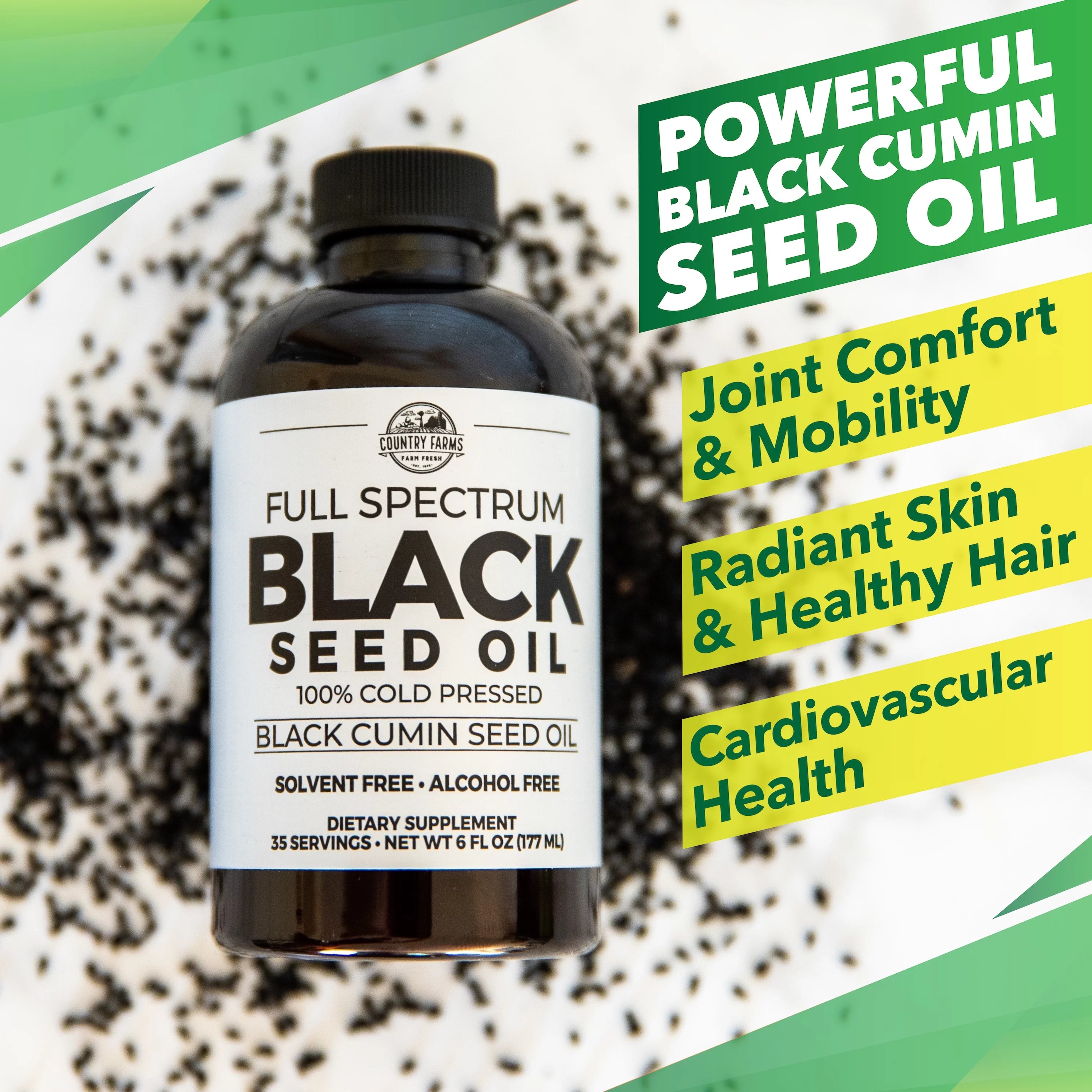 Black Seed Oil Dietary Supplement, Cold Pressed, 6 fl. oz., 35 Servings H618210
