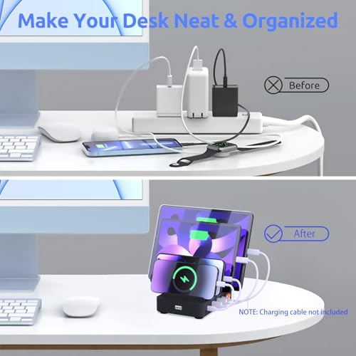 Black 4-Port Charging Station F703