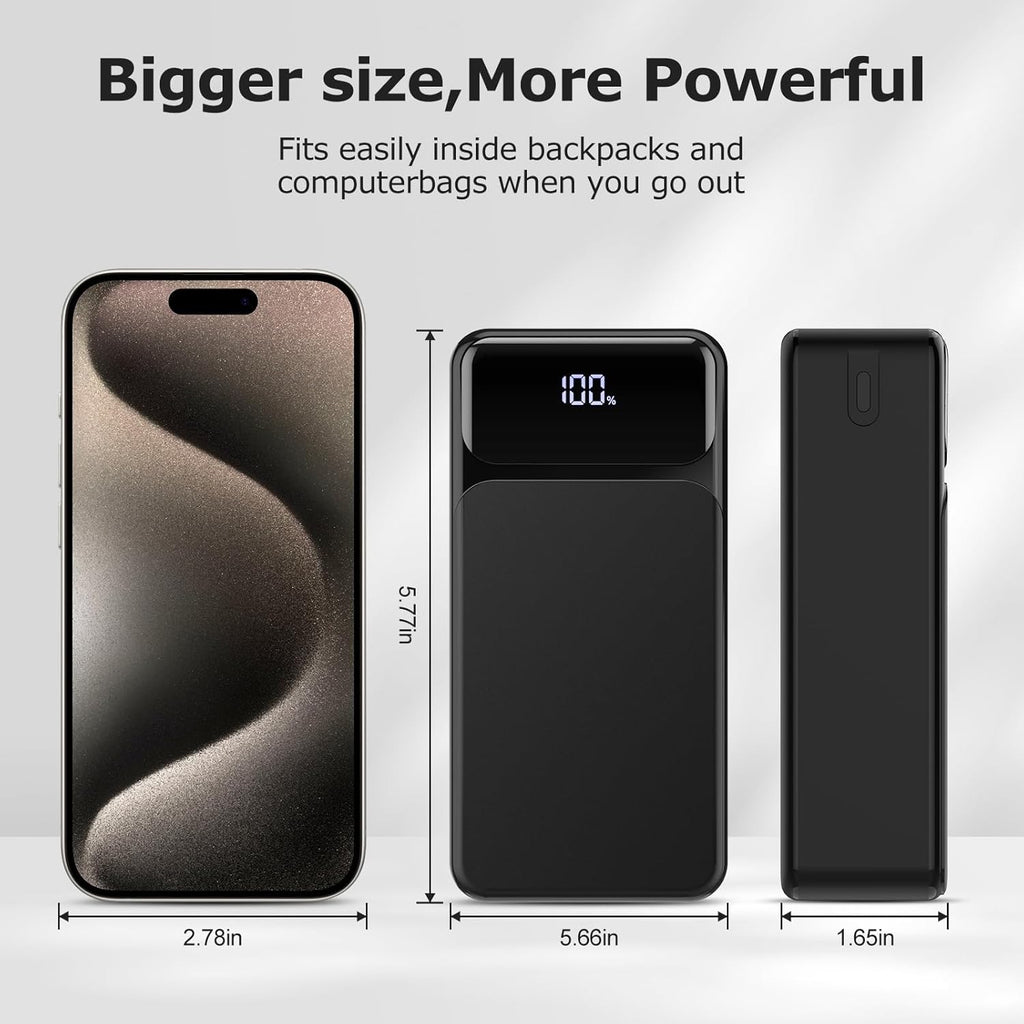 50000mAh 22.5W Fast Charging Portable Charger with USB-C 4 Outputs 2 Inputs LED Display R84285