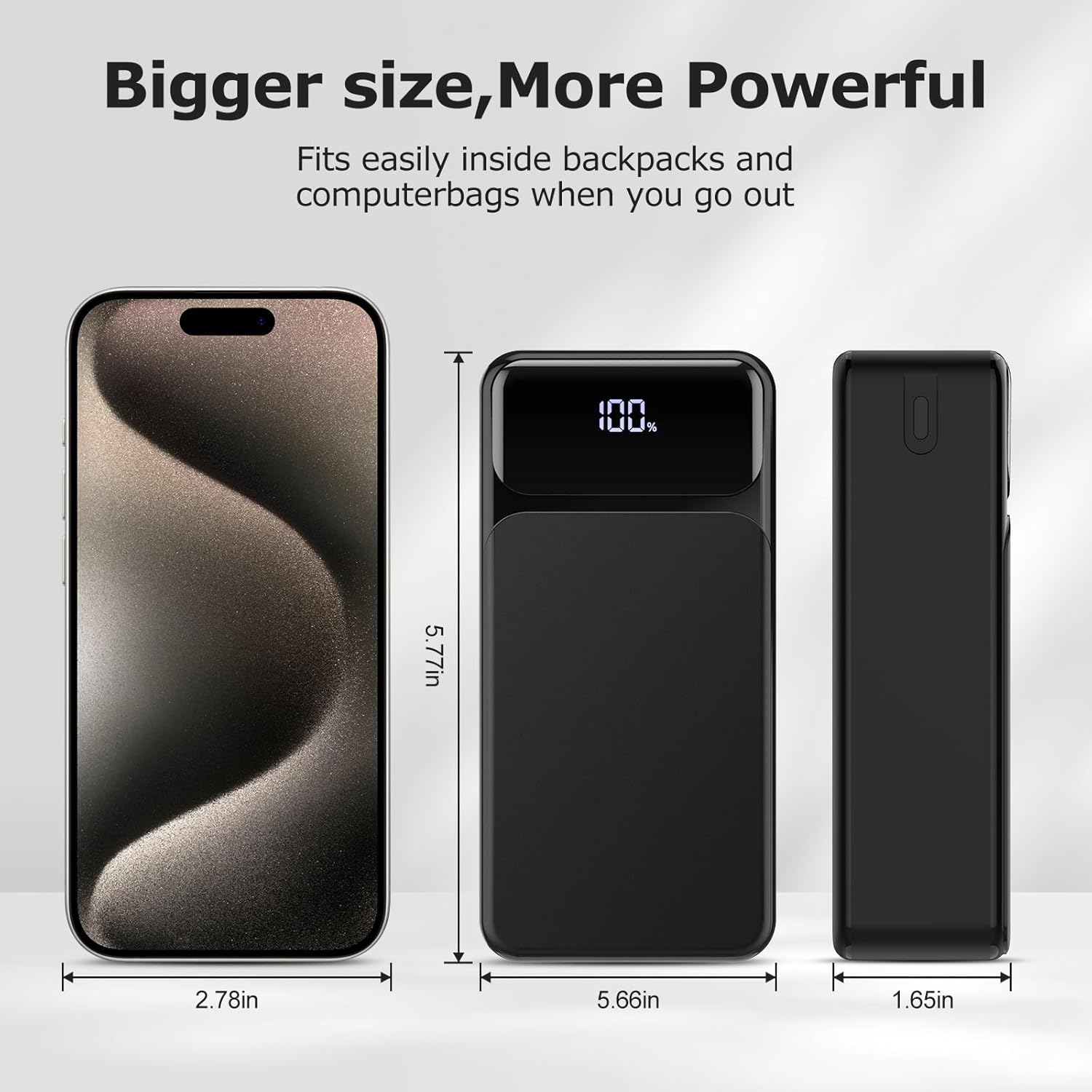 50000mAh 22.5W Fast Charging Portable Charger with USB-C 4 Outputs 2 Inputs LED Display R84285