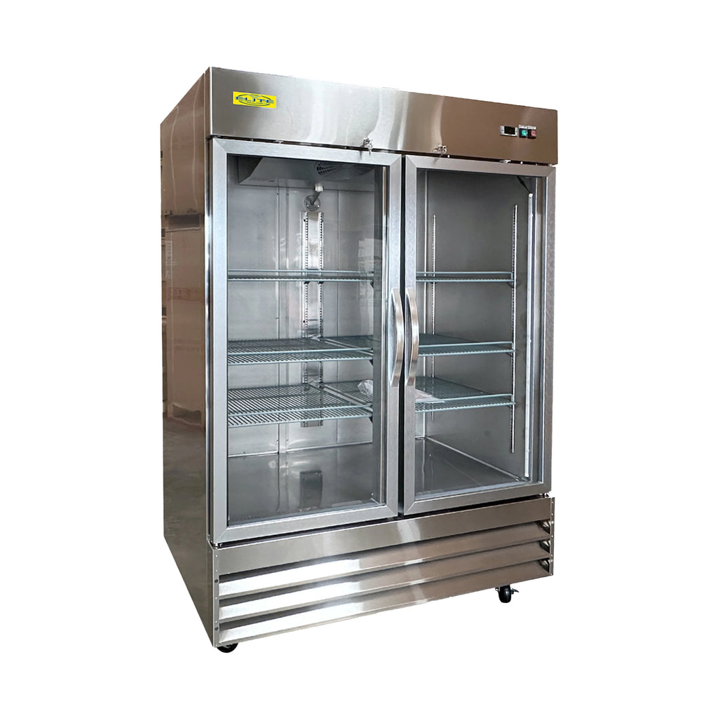 54 in. Two Glass Swing Door Stainless Steel Upright Reach-In Commercial Freezer 47 Cu. ft. Y740378
