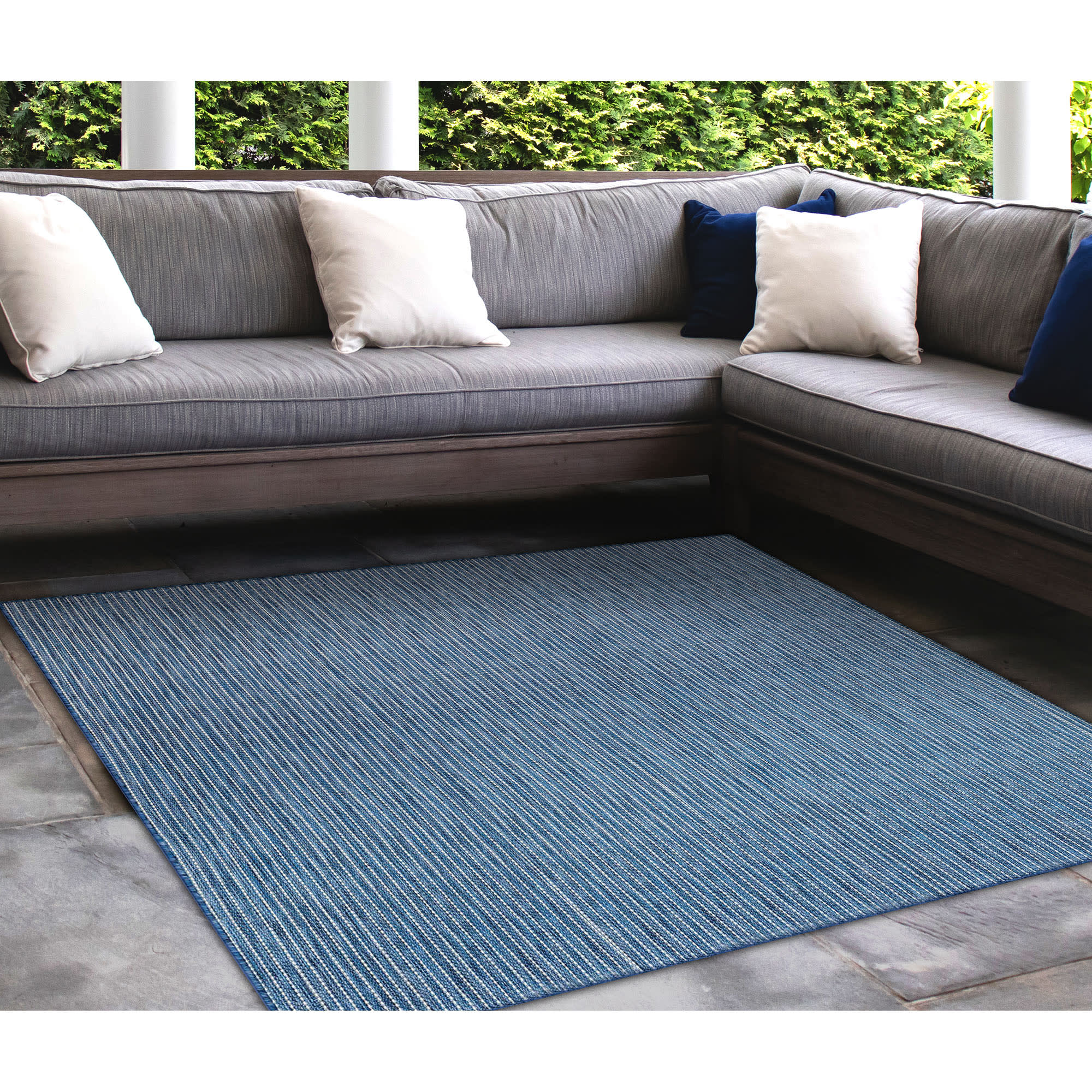 Carmel Texture Stripe Indoor Outdoor Area Rug
