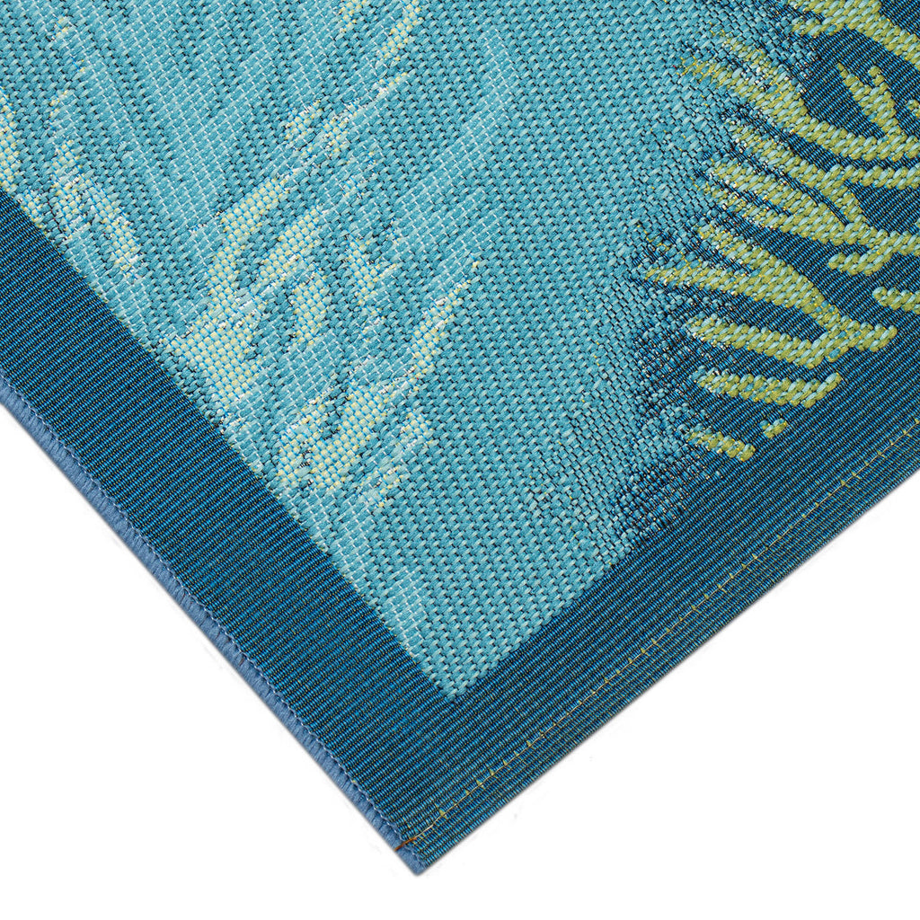 Marina Coral Garden Lapis Indoor Outdoor Area Rug