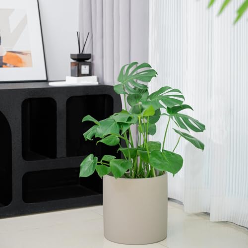 Gray 5 Inch Cement Plant Pots with Drainage Hole Z63971
