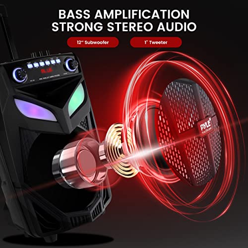800W 12" Portable Bluetooth PA Speaker with Party Lights V7331