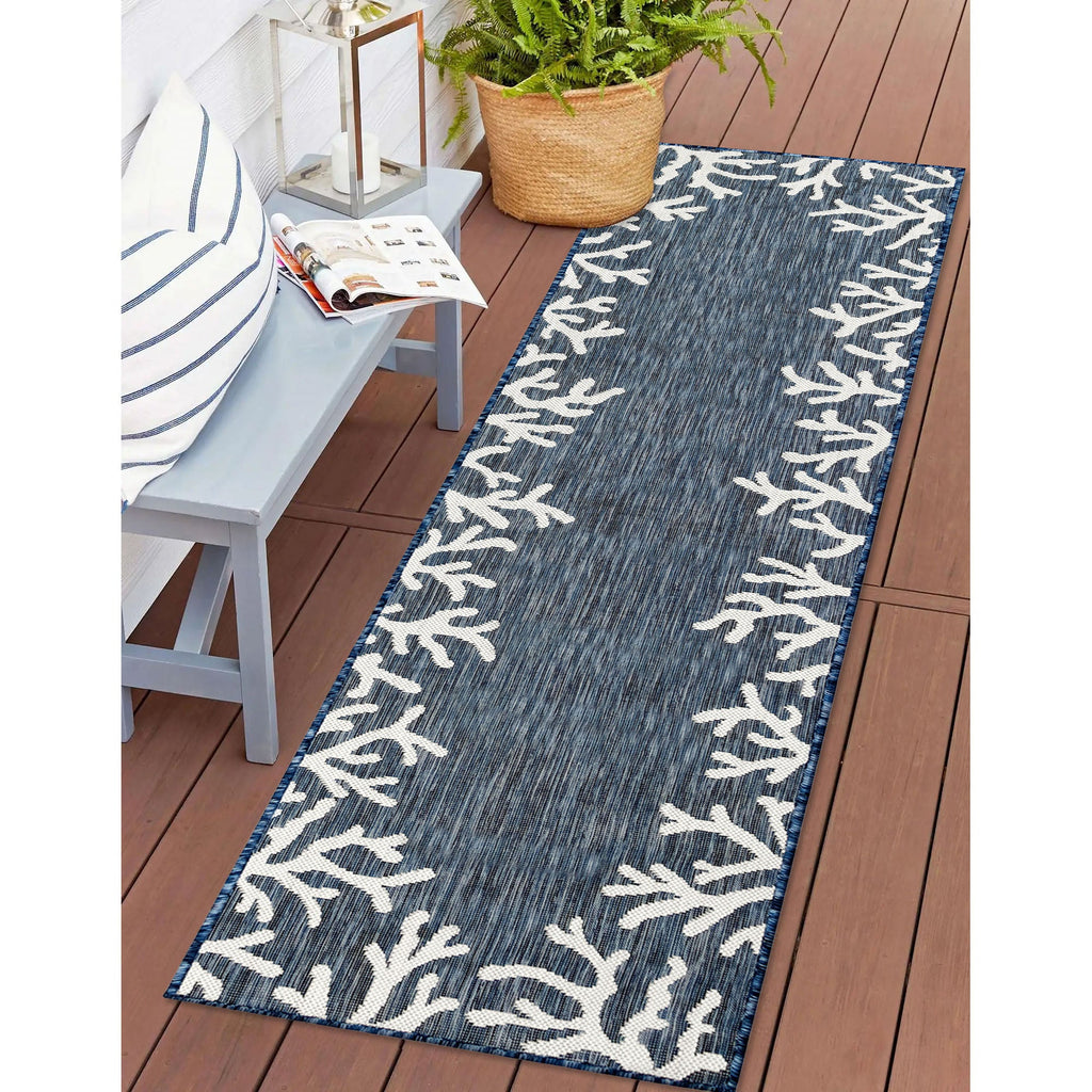 Carmel Coral Border Indoor Outdoor Area Rug