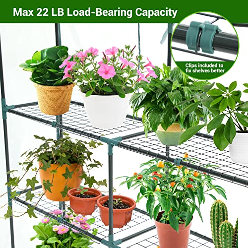 Plastic Greenhouse with Improved Transparent PVC Cover, 3 Tiers 12 Shelves N247415