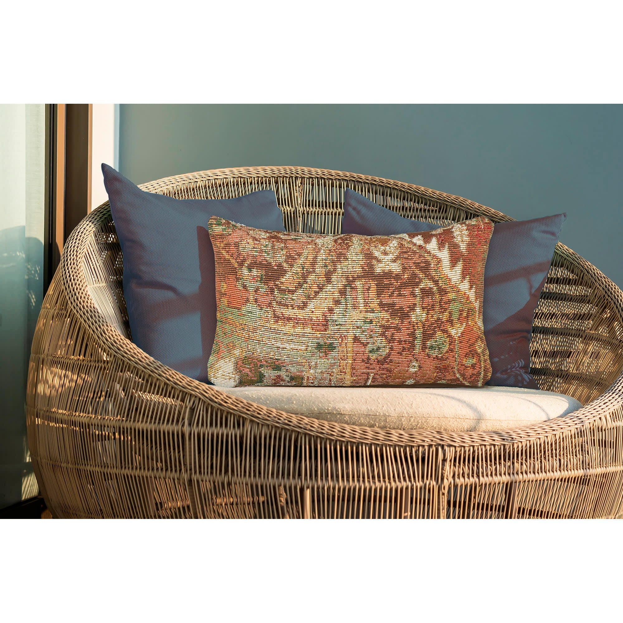 Marina Heriz Indoor Outdoor Throw Pillow