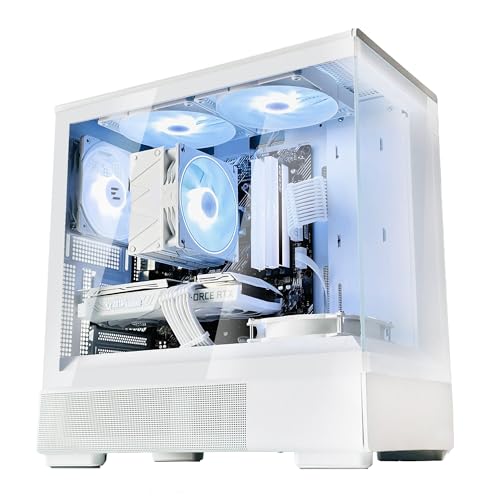 White Micro ATX PC Case with Tempered Glass Panel S1045