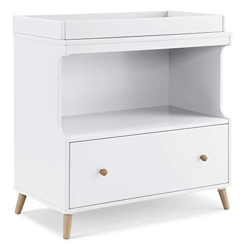Bianca White Natural Convertible Changing Table with Drawer K41385