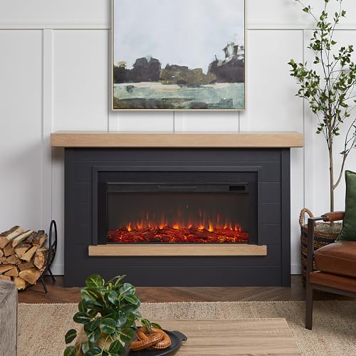 White 67" Electric Fireplace with Mantel X1386