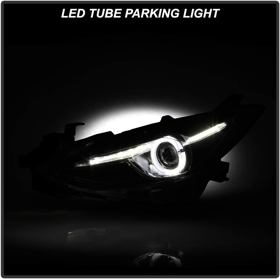 LED Tube Projector Headlights Headlamps Assembly Pair S76032
