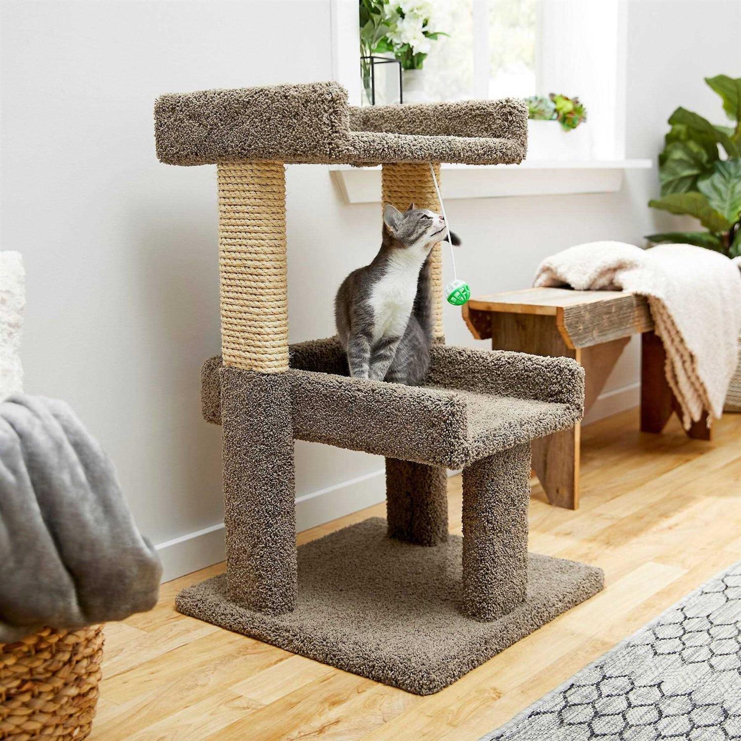 32-in Real Carpet Wooden Cat Tree K420858