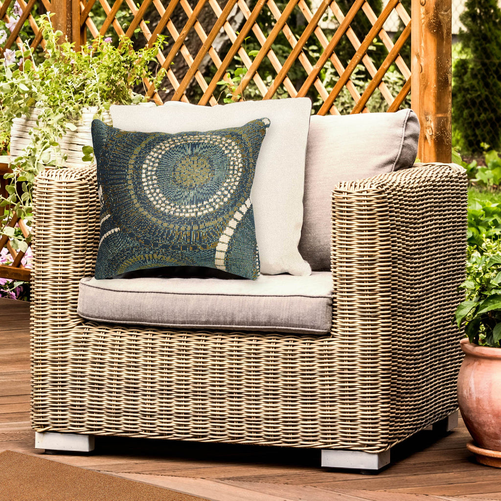 Marina Circles Indoor Outdoor Throw Pillow