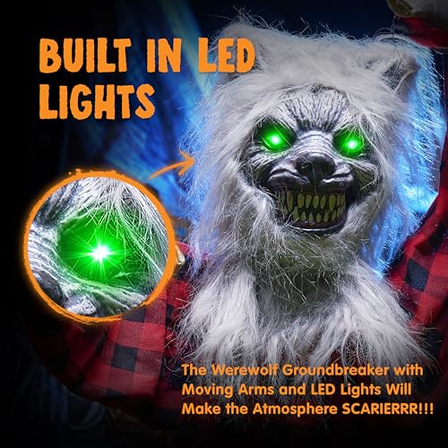 Animated Werewolf Prop with Moving Arms & Light-Up Eyes L153041