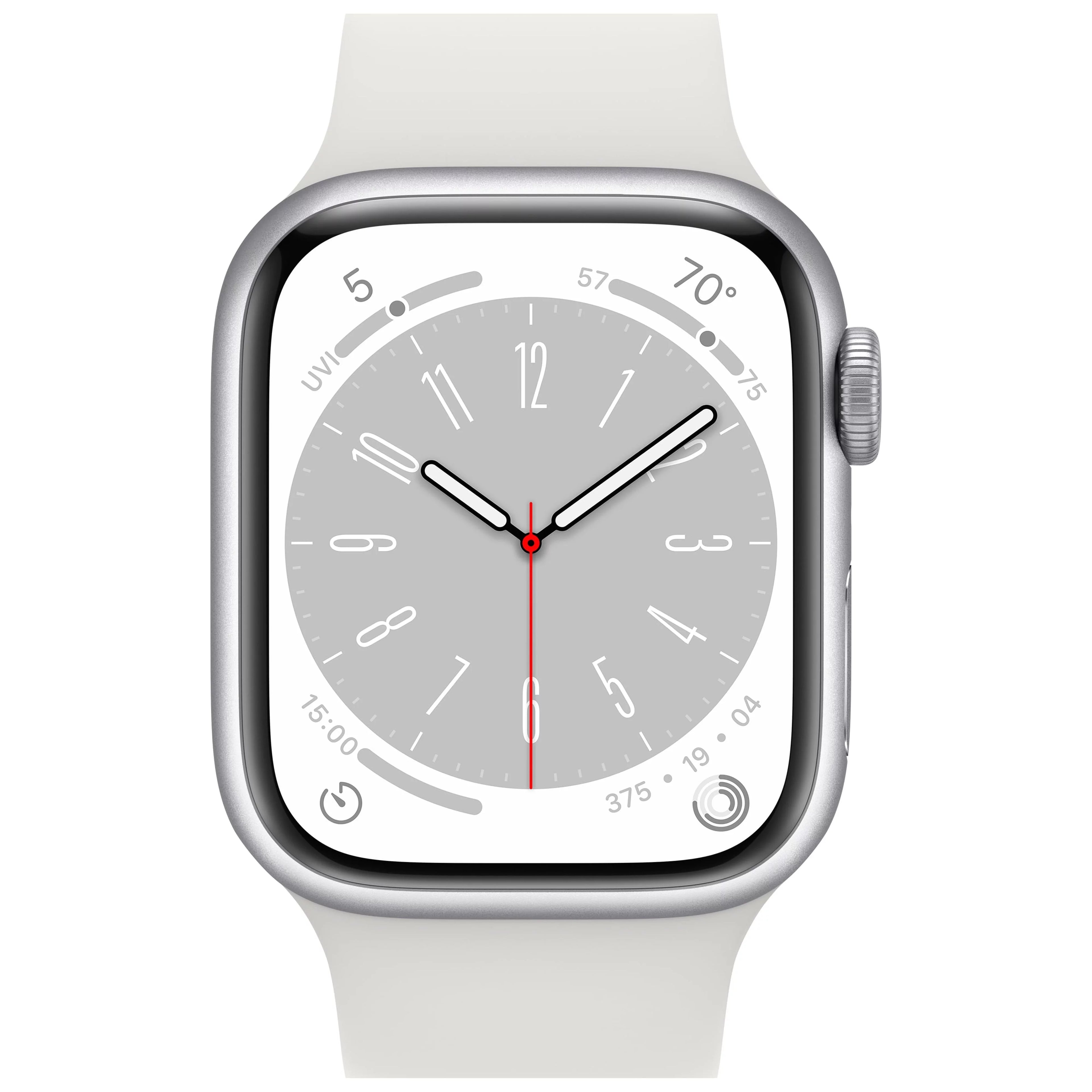 Silver Aluminum 41mm Apple Watch with White Sport Band P592