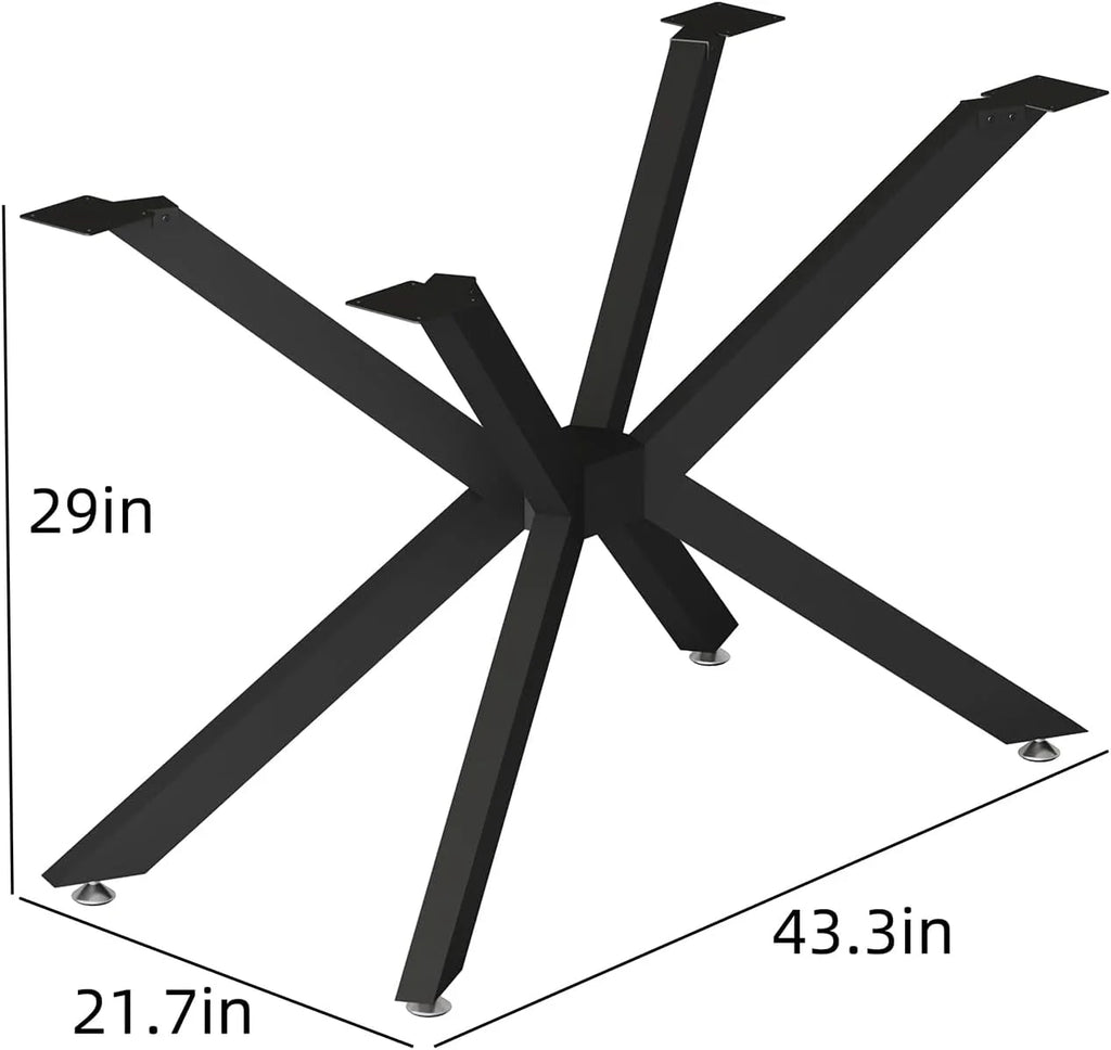Black 28" Metal Dining Table Legs with Suction Cups U5935
