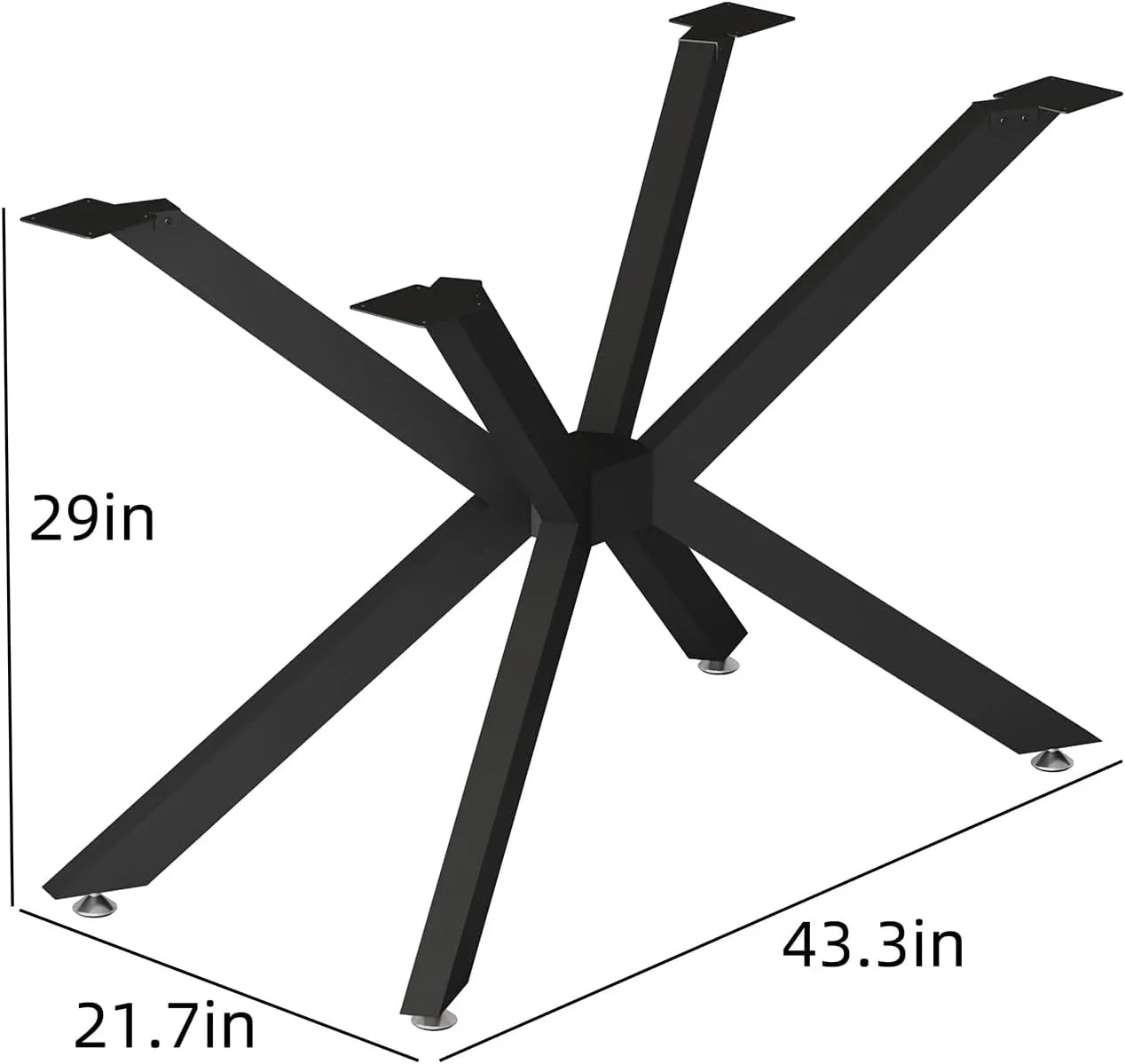 Black 28" Metal Dining Table Legs with Suction Cups U5935